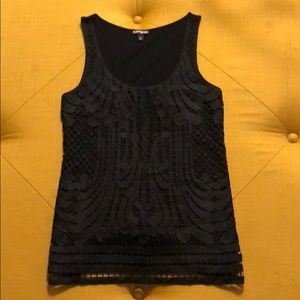 Black glitter tank top
